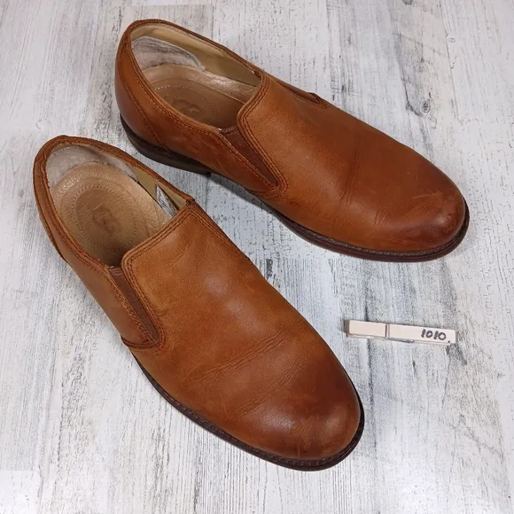 UGG Biltmore Chelsea Waterproof Leather Slip-On Dress Shoes Chestnut Brown #1010