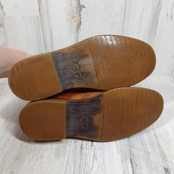 UGG Biltmore Chelsea Waterproof Leather Slip-On Dress Shoes Chestnut Brown #1010