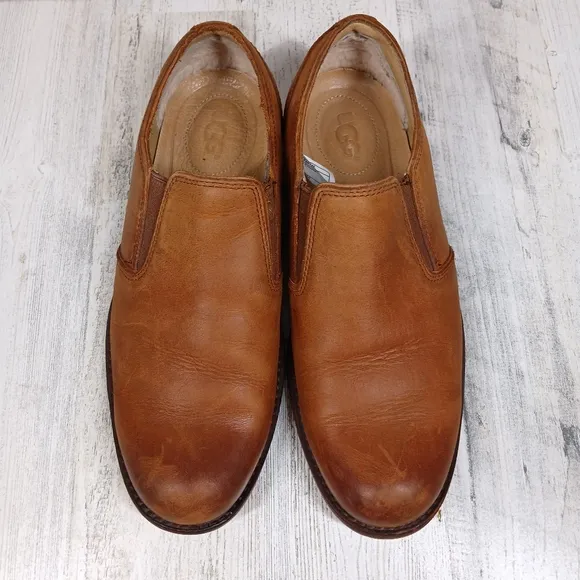UGG Biltmore Chelsea Waterproof Leather Slip-On Dress Shoes Chestnut Brown #1010