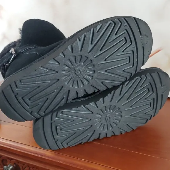 UGG Black Fur-Lined Boots - 7