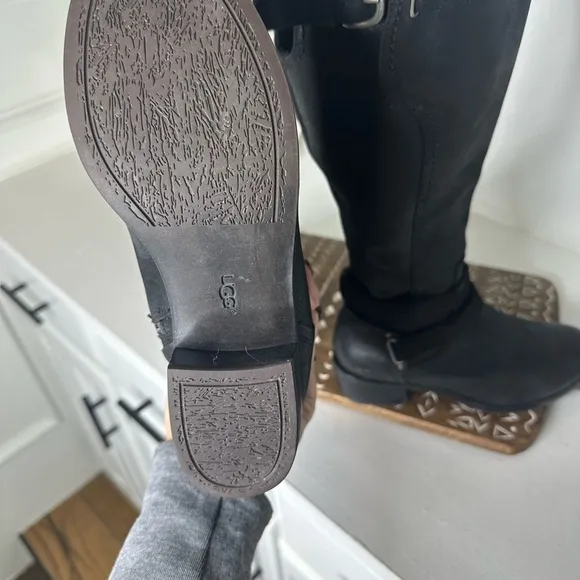UGG Black Over the Knee Boots with Chunky Heel and Simple Design Women’s -Size 7