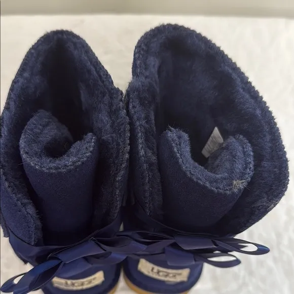 UGG Blue Winter Boots with Suede and Sheepskin