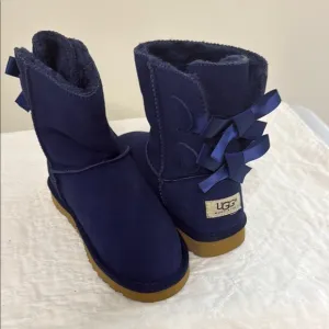 UGG Blue Winter Boots with Suede and Sheepskin