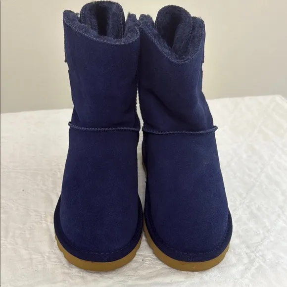 UGG Blue Winter Boots with Suede and Sheepskin