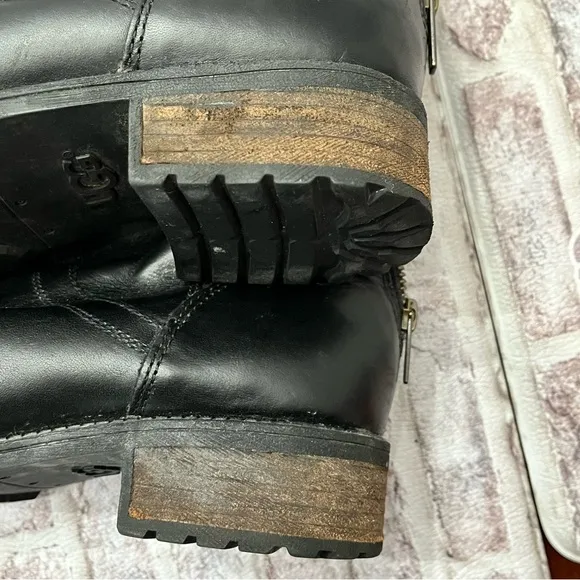 Ugg Boots Seldon Leather Knee High Back Full Zip Tall Riding Moto Motorcycle 9