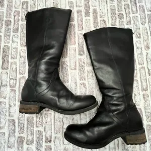 Ugg Boots Seldon Leather Knee High Back Full Zip Tall Riding Moto Motorcycle 9