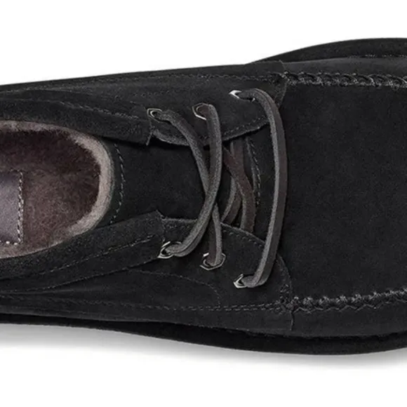 UGG Campout Comfy Black Suede Lace-Up Low-top Chukka Boots Men's 6 | Women's 8