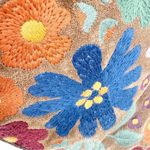 UGG Chestnut Suede Wahine Embroidered Floral Boots, Size 9 RARE Limited Edition