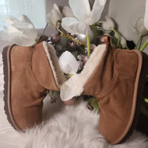 UGG CLASSIC MINI TOGGLER CHESTNUT SUEDE ANKLE WOMEN'S BOOTS new
