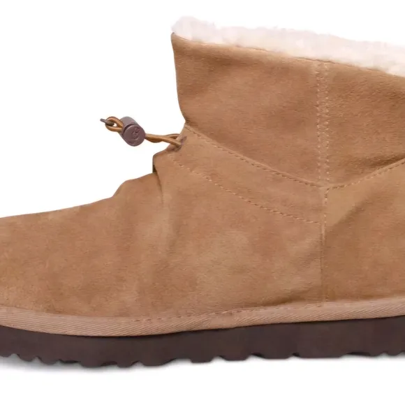 UGG CLASSIC MINI TOGGLER CHESTNUT SUEDE ANKLE WOMEN'S BOOTS new