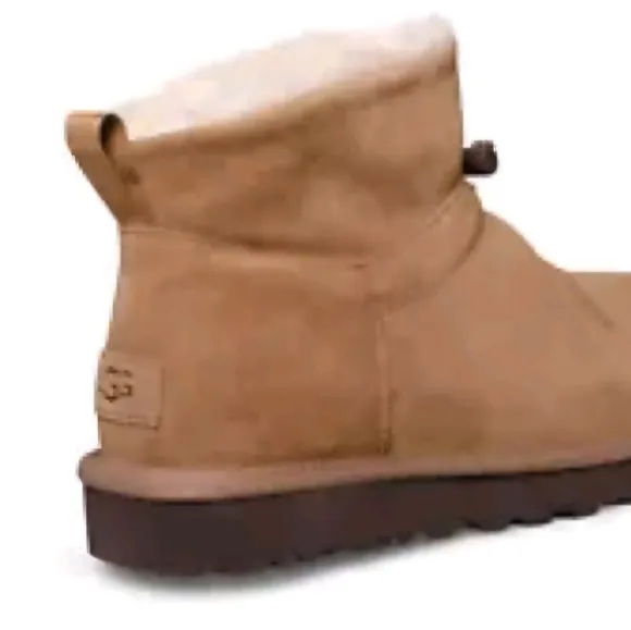 UGG CLASSIC MINI TOGGLER CHESTNUT SUEDE ANKLE WOMEN'S BOOTS new