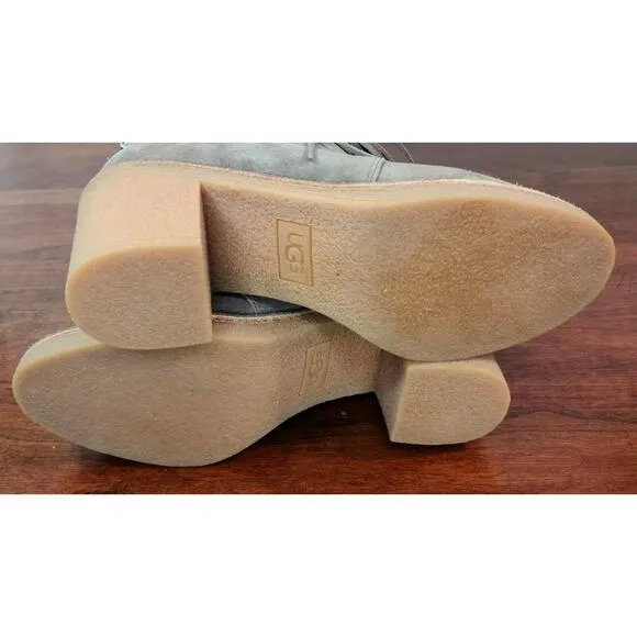 UGG Corin Slip On Suede Block Heel Ankle Boots Bootie Women's Size 6 1018642