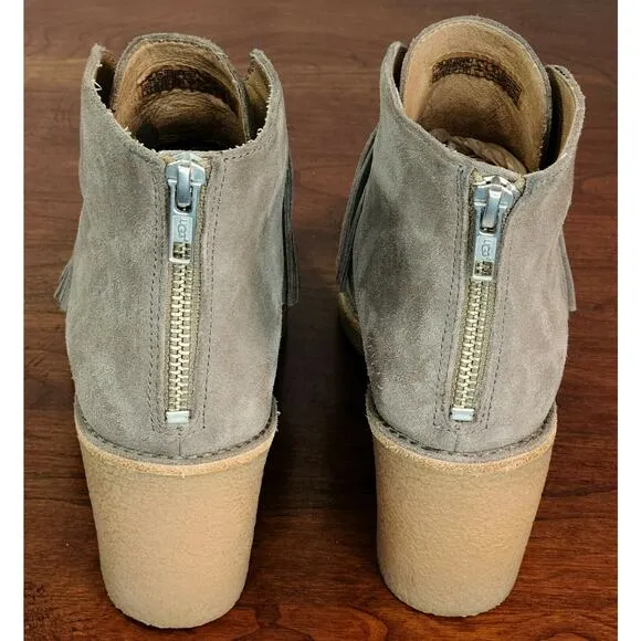 UGG Corin Slip On Suede Block Heel Ankle Boots Bootie Women's Size 6 1018642