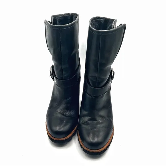 Ugg Ellecia Leather Wedge Boot Size 6