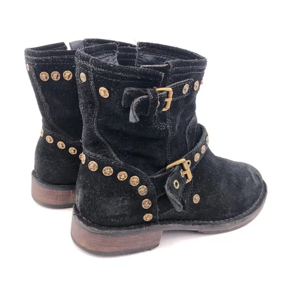 UGG Fabrizia Studs Suede Moto Ankle Boots 6.5