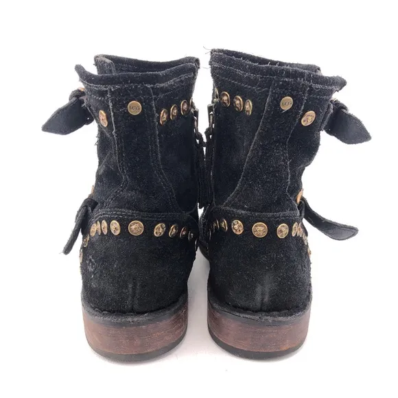 UGG Fabrizia Studs Suede Moto Ankle Boots 6.5