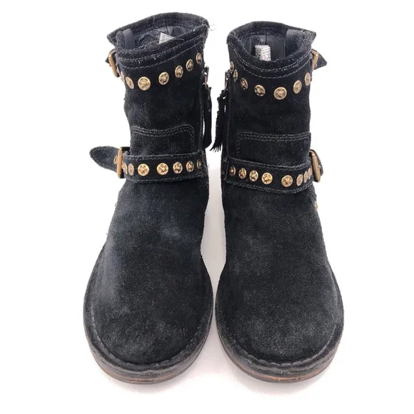 UGG Fabrizia Studs Suede Moto Ankle Boots 6.5
