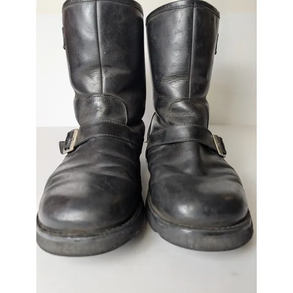 Ugg Gallatin Boots Mens Size 11.5 Black Motorcycle Biker Moto Buckle Straps