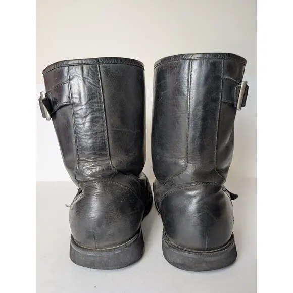 Ugg Gallatin Boots Mens Size 11.5 Black Motorcycle Biker Moto Buckle Straps