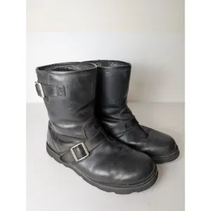 Ugg Gallatin Boots Mens Size 11.5 Black Motorcycle Biker Moto Buckle Straps
