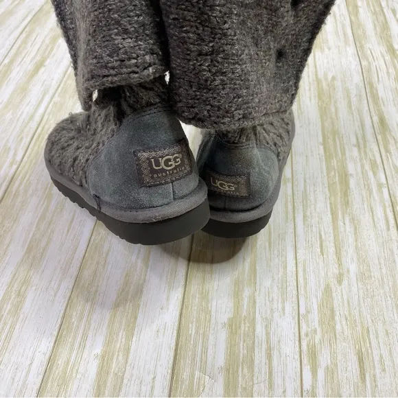 UGG Gray Classic Cardy Sweater Boots Booties
