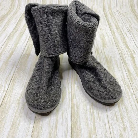 UGG Gray Classic Cardy Sweater Boots Booties