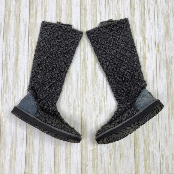 UGG Gray Classic Cardy Sweater Boots Booties