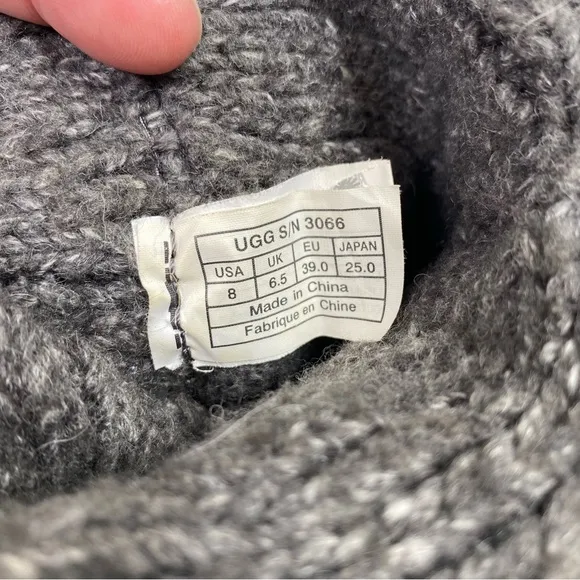 UGG Gray Classic Cardy Sweater Boots Booties
