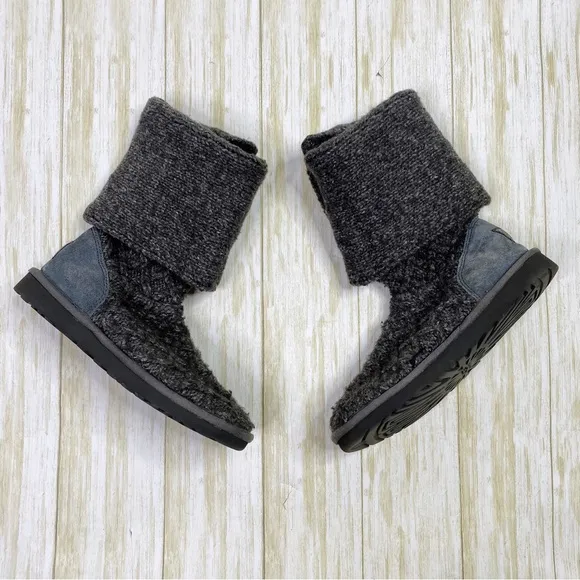 UGG Gray Classic Cardy Sweater Boots Booties