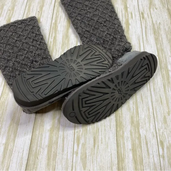 UGG Gray Classic Cardy Sweater Boots Booties