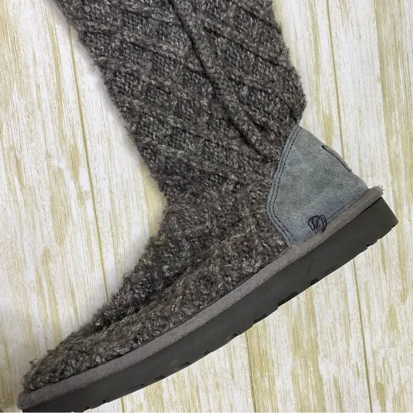 UGG Gray Classic Cardy Sweater Boots Booties