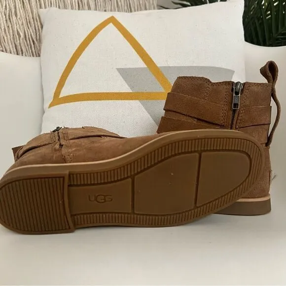 Ugg Josefene Distressed Suede Ankle Boots Chestnut US 6 EU 37 NEW MSRP $150