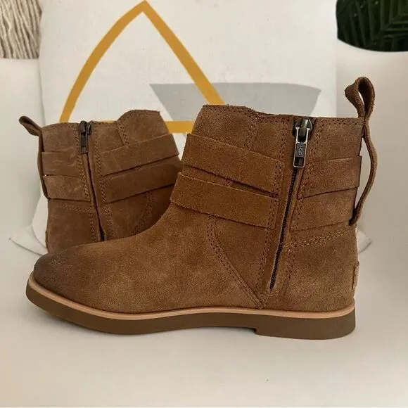 Ugg Josefene Distressed Suede Ankle Boots Chestnut US 6 EU 37 NEW MSRP $150