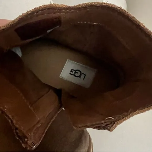 Ugg Josefene Distressed Suede Ankle Boots Chestnut US 6 EU 37 NEW MSRP $150