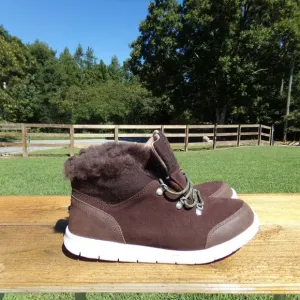 UGG KIDS 1018455K BROWN SUEDE LACE UP OBIE WATERPROOF SHOES BIG KIDS SIZE 6
