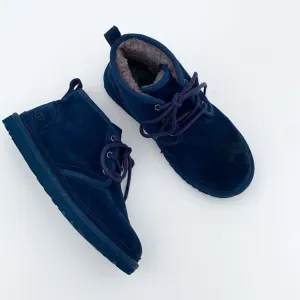 UGG Neumel dark blue suede leather shearling wool lined lace up men’s 7