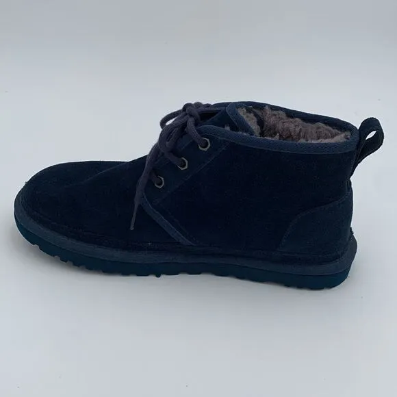 UGG Neumel dark blue suede leather shearling wool lined lace up men’s 7