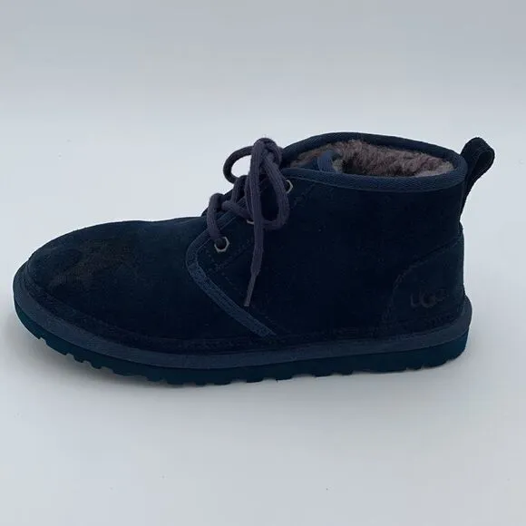 UGG Neumel dark blue suede leather shearling wool lined lace up men’s 7