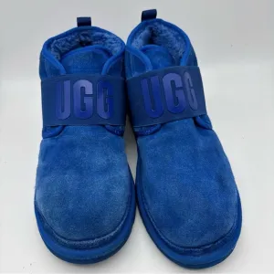 UGG Neumel Graphic Sheepskin Chukka Boots Blue Suede 119392 Mens Size 12