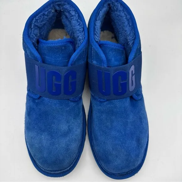 UGG Neumel Graphic Sheepskin Chukka Boots Blue Suede 119392 Mens Size 12