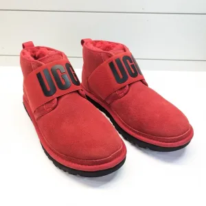 UGG Neumel II Graphic Spell Out Red Logo Ankle Chukka Suede Boots size Men's 9