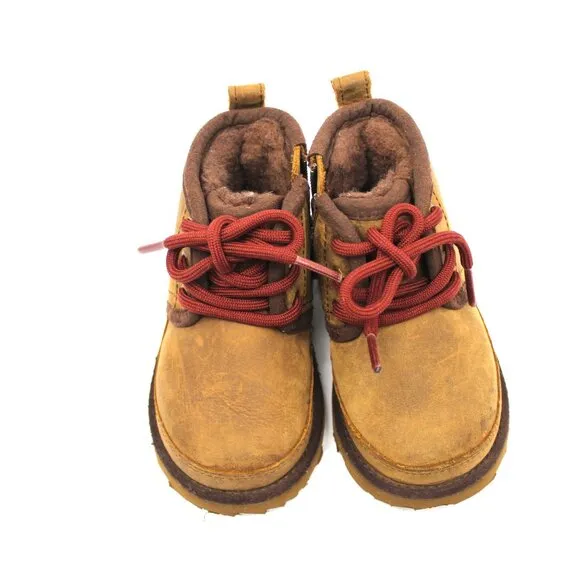 UGG Neumel II Weather Boys Toddler Waterproof Chukka Boots Grizzly Brown Size 6