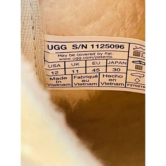 UGG Neumel Natural Canvas Ankle Boots Off White Men’s Sz 12 (1117613) NWOB