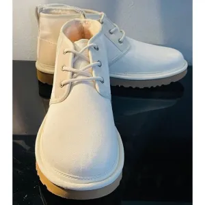 UGG Neumel Natural Canvas Ankle Boots Off White Men’s Sz 12 (1117613) NWOB