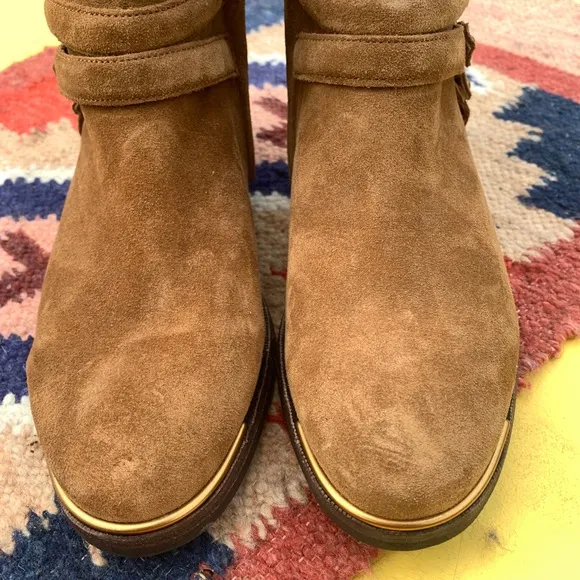 UGG New suede booties NWT 7.5 buckle ankle boot kelby brown zip