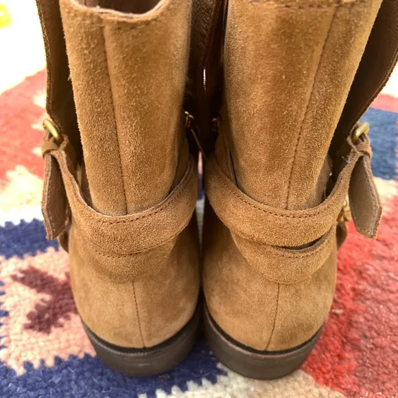 UGG New suede booties NWT 7.5 buckle ankle boot kelby brown zip