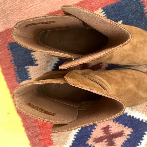 UGG New suede booties NWT 7.5 buckle ankle boot kelby brown zip