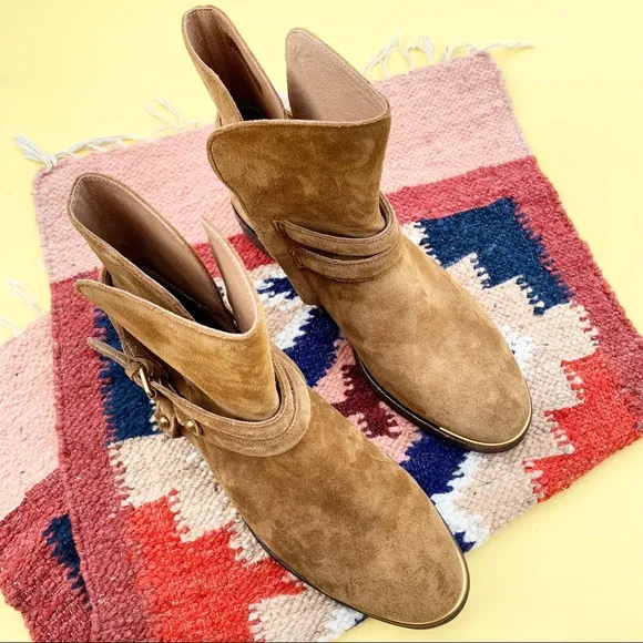 UGG New suede booties NWT 7.5 buckle ankle boot kelby brown zip