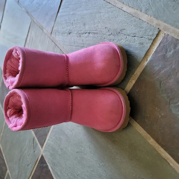 UGG Pink Classic II Ankle Boots with Suede Finish