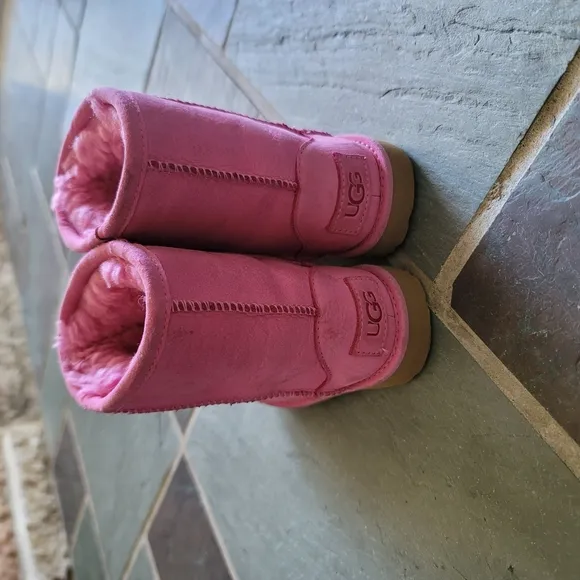 UGG Pink Classic II Ankle Boots with Suede Finish